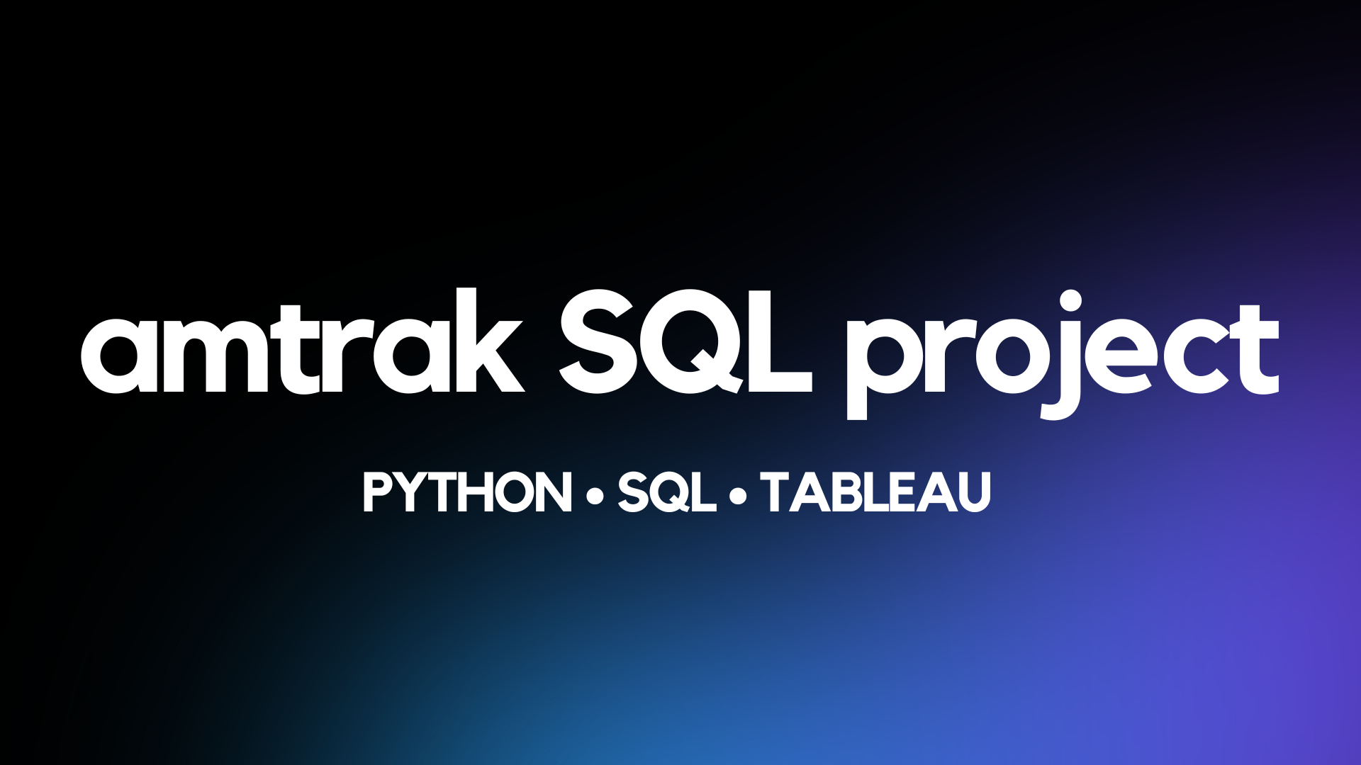 Amtrak SQL Project